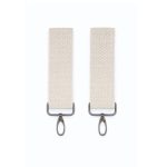 Stroller bag handles in light grey with snap hooks, shown on a white background