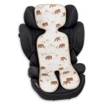 Temo M anti-sweat liner with bears in a high-back car seat, on a white background