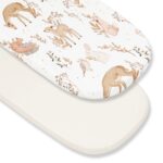 Cotton Pram Fitted Sheet 84×45 cm 2-pack Beige & Forest Friends