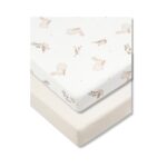 Prześcieradło <b>do łóżeczka 120x60cm </b><em> 2-pak Beż i Forest Sister </em>