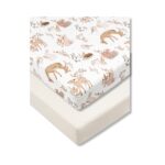 Prześcieradło <b>do łóżeczka 120x60cm </b><em> 2-pak Beż i Forest Friends </em>